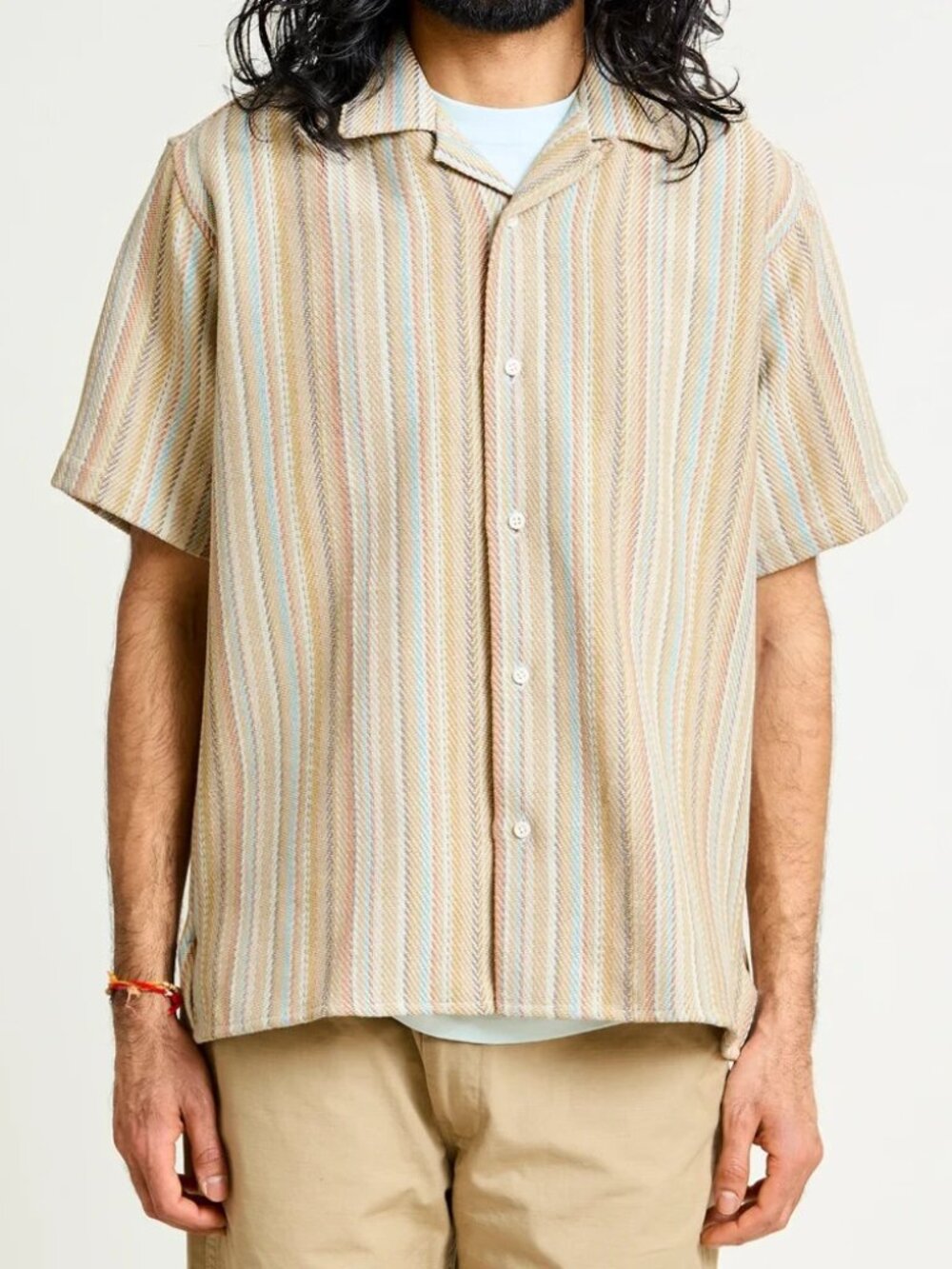 Gitman Bros. Vintage Baja Blanket Short Sleeve Camp Shirt in Natural Large